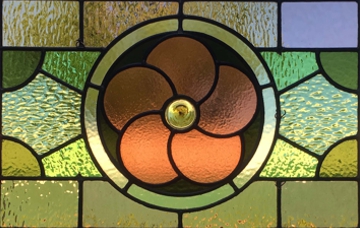 Traditional floral leadlighting produced in the Victorian era.